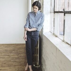 Tradlands Marine Cotton Gingham plaid button down shirt